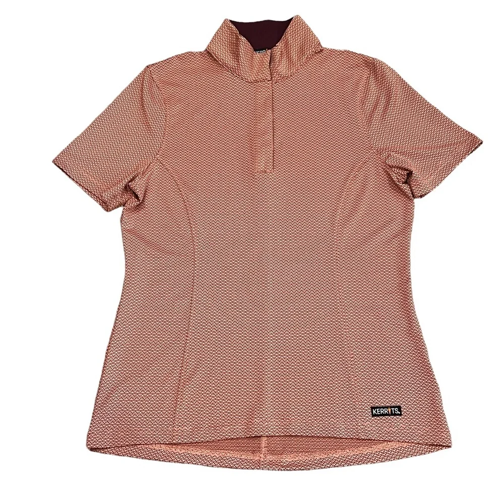 KERRITS Women's Equestrian Riding Short Sleeve Shirts Print Size Extra Small EUC
